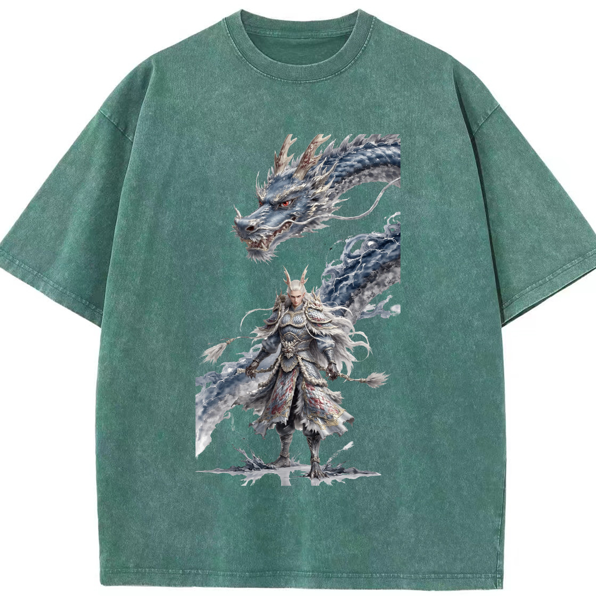 （画像用） Ne Zha 2 ナタ 魔童の大暴れ 綿100% ヴィンテージ風 半袖Tシャツ（フロントプリント）
